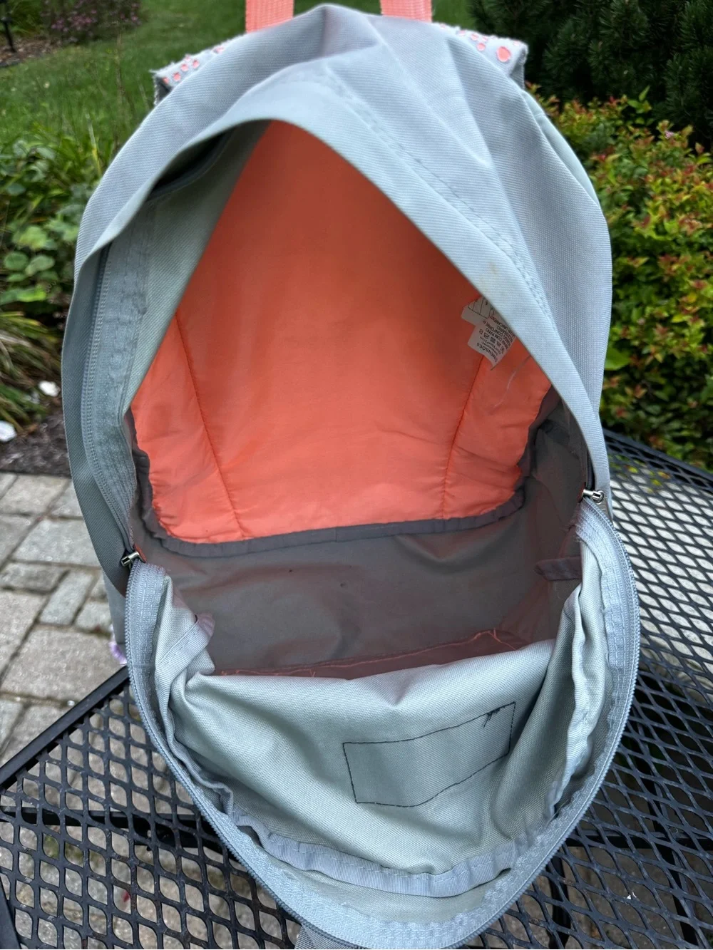 Jansport Light Gray Backpack with Pink Accents
